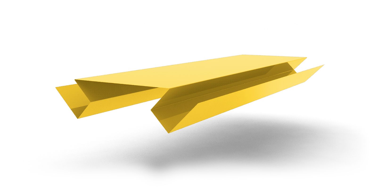 Планка угла внутреннего сложного с покрытием PVDF, цвет RAL 1018 ПрофЛайн, купить Планка угла внутреннего сложного с покрытием PVDF, цвет RAL 1018 в ПрофЛайн