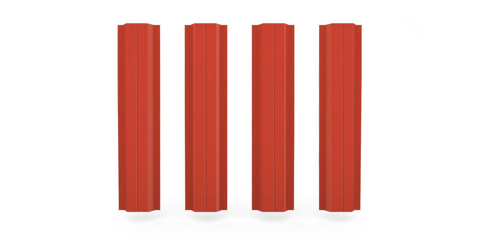 Штакетник металлический П-образный с ребром жёсткости, цвет RAL 2008, длина 1,6 м, Односторонняя окраска ПрофЛайн, купить Штакетник металлический П-образный с ребром жёсткости, цвет RAL 2008, длина 1,6 м, Односторонняя окраска в ПрофЛайн