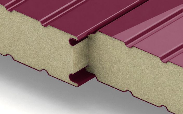 Стеновые сэндвич-панели с наполнителем из пенополиизоцианурата толщиной 30 мм, ширина 1000 мм, цвет RAL 3005 ПрофЛайн, купить Стеновые сэндвич-панели с наполнителем из пенополиизоцианурата толщиной 30 мм, ширина 1000 мм, цвет RAL 3005 в ПрофЛайн