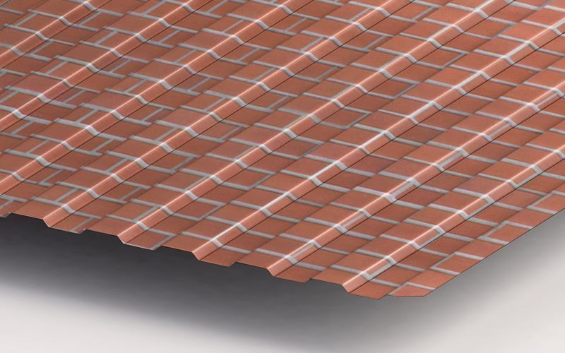 Профнастил С8 с покрытием ECOSTEEL® 0,5 мм, кирпич Профлайн Профнастил С8 с покрытием ECOSTEEL® 0,5 мм, кирпич Профлайн