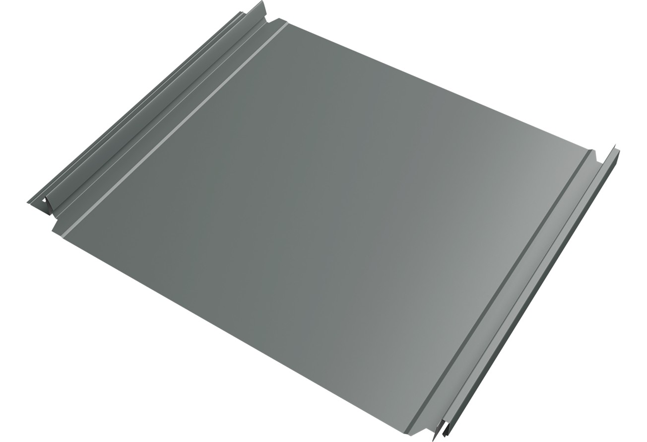 Кликфальц Double Pro 0,45 ПЭ с пленкой на замках RAL 7005 мышино-серый ПрофЛайн, купить Кликфальц Double Pro 0,45 ПЭ с пленкой на замках RAL 7005 мышино-серый в ПрофЛайн