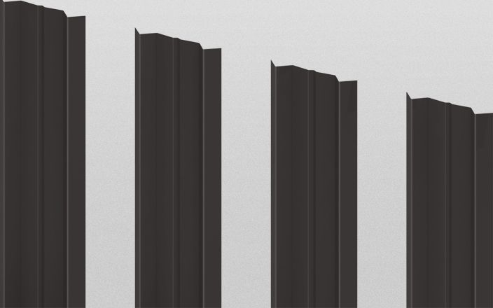 Штакетник металлический М-образный, цвет RR 32, длина 2 м, двусторонняя окраска ПрофЛайн, купить Штакетник металлический М-образный, цвет RR 32, длина 2 м, двусторонняя окраска в ПрофЛайн