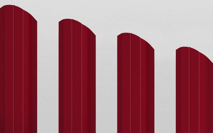 Штакетник металлический П-образный фигурный, цвет RAL 3003, длина 1,8 м, двусторонняя окраска ПрофЛайн, купить Штакетник металлический П-образный фигурный, цвет RAL 3003, длина 1,8 м, двусторонняя окраска в ПрофЛайн