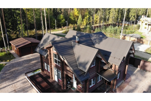 Металлочерепица Классик ("Classic") v01 0,5 Satin Matt RR 32 темно-коричневый ПрофЛайн, купить Металлочерепица Классик ("Classic") v01 0,5 Satin Matt RR 32 темно-коричневый в ПрофЛайн