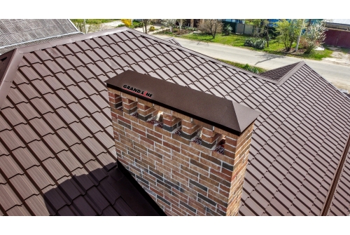 Металлочерепица "Квадро профи" ("Quadro Profi") v02 0,5 PurLite Matt RR 32 темно-коричневый ПрофЛайн, купить Металлочерепица "Квадро профи" ("Quadro Profi") v02 0,5 PurLite Matt RR 32 темно-коричневый в ПрофЛайн