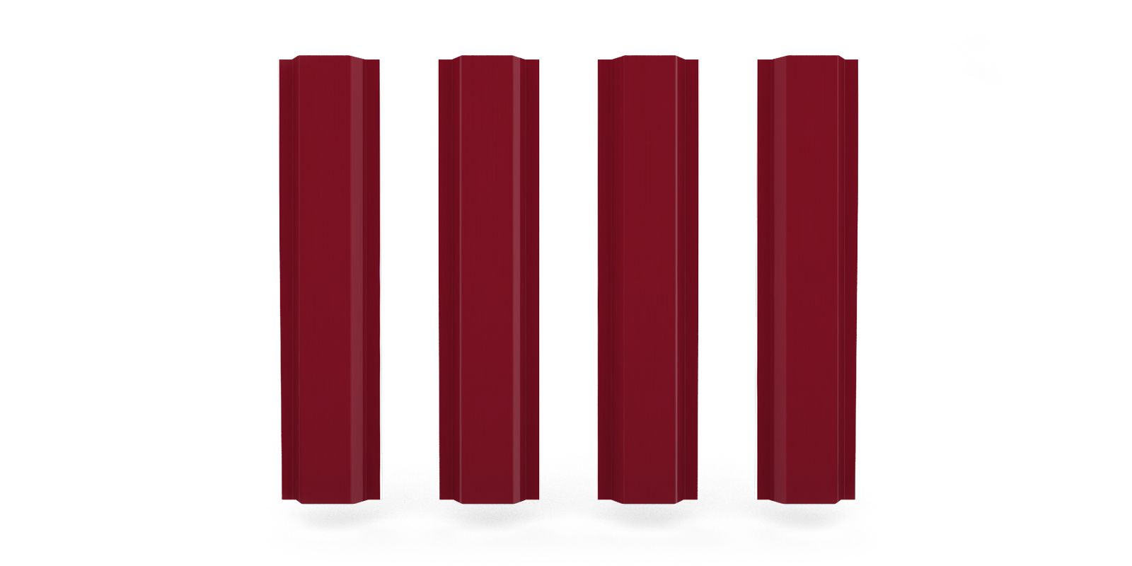 Штакетник металлический П-образный, цвет RAL 3003, длина 1,6 м, ширина 94 мм, односторонняя окраска ПрофЛайн, купить Штакетник металлический П-образный, цвет RAL 3003, длина 1,6 м, ширина 94 мм, односторонняя окраска в ПрофЛайн