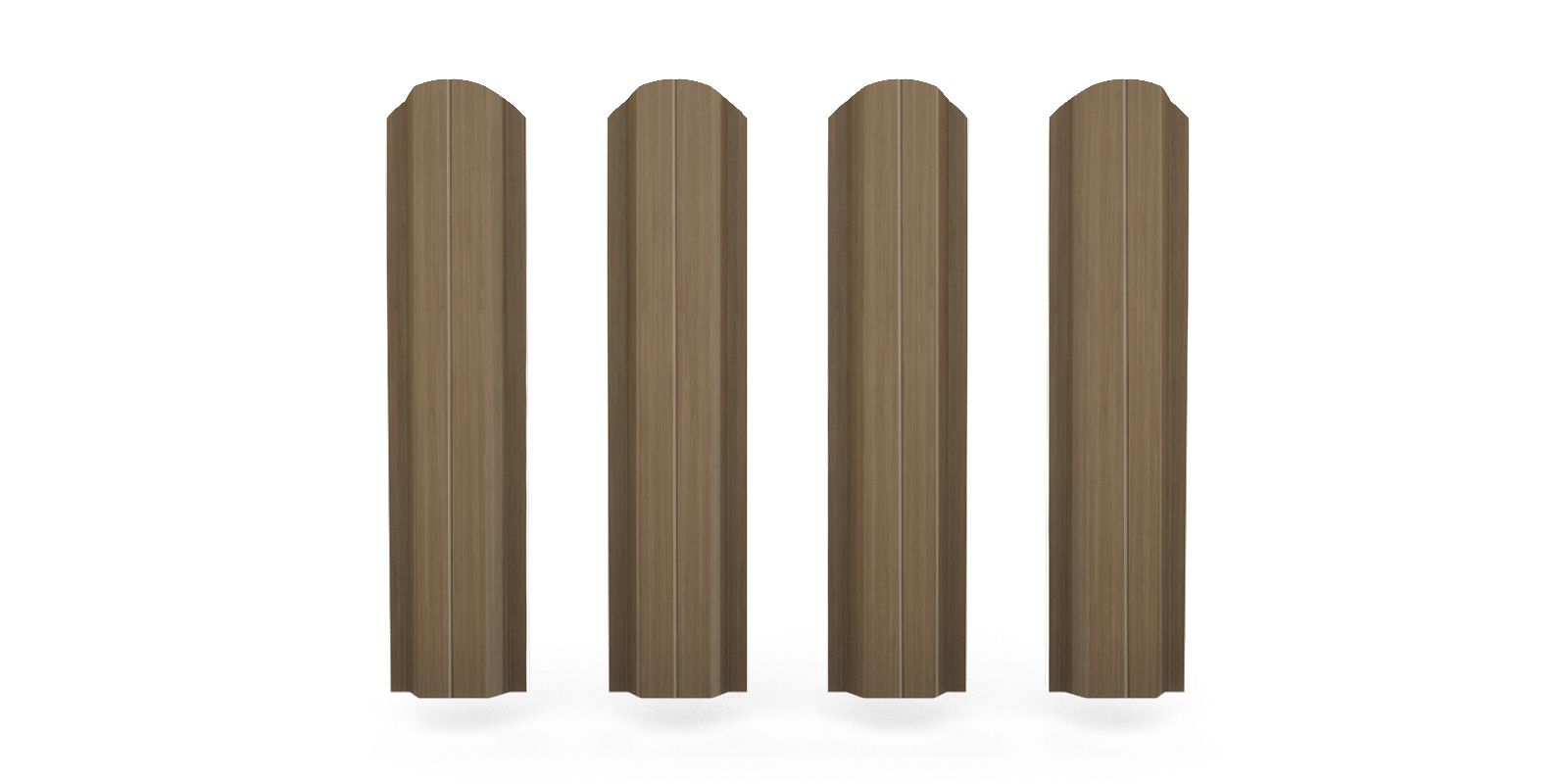 Штакетник металлический П-образный фигурный, цвет орех, длина 2 м, двусторонняя окраска ПрофЛайн, купить Штакетник металлический П-образный фигурный, цвет орех, длина 2 м, двусторонняя окраска в ПрофЛайн