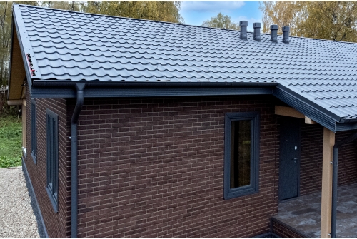 Металлочерепица Классик ("Classic") v01 0,5 Drap TX RAL 7024 мокрый асфальт ПрофЛайн, купить Металлочерепица Классик ("Classic") v01 0,5 Drap TX RAL 7024 мокрый асфальт в ПрофЛайн