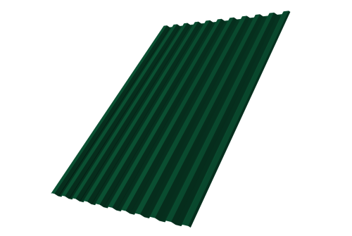 Профнастил С21R Grand Line 0,5 Satin Matt TX с пленкой RAL 6005 зеленый мох Профлайн