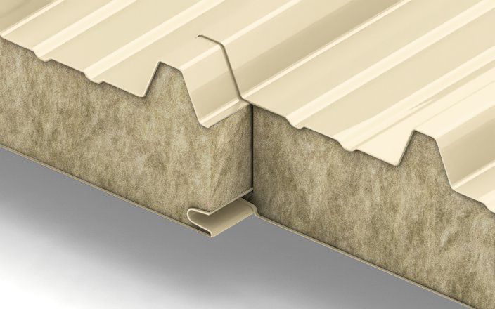 Кровельные сэндвич-панели с наполнителем из минеральной ваты толщиной 200 мм, цвет RAL 1015, ТУ ПрофЛайн, купить Кровельные сэндвич-панели с наполнителем из минеральной ваты толщиной 200 мм, цвет RAL 1015, ТУ в ПрофЛайн