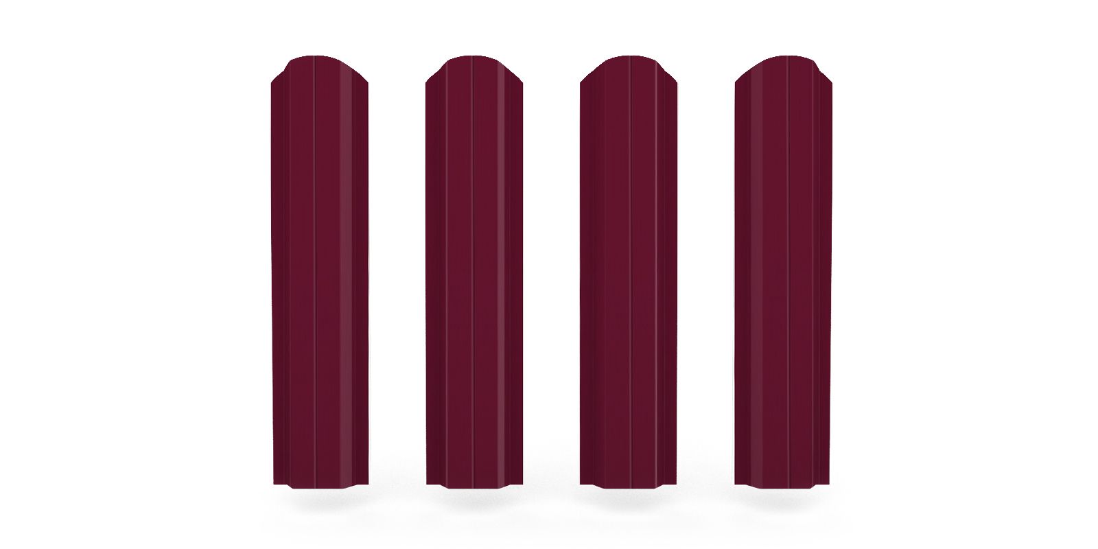 Штакетник металлический П-образный фигурный, цвет RAL 3005, длина 1,8 м, двусторонняя окраска ПрофЛайн, купить Штакетник металлический П-образный фигурный, цвет RAL 3005, длина 1,8 м, двусторонняя окраска в ПрофЛайн