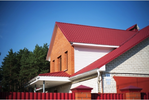 Металлочерепица Классик ("Classic") v02 0,5 Satin RAL 3005 красное вино ПрофЛайн, купить Металлочерепица Классик ("Classic") v02 0,5 Satin RAL 3005 красное вино в ПрофЛайн