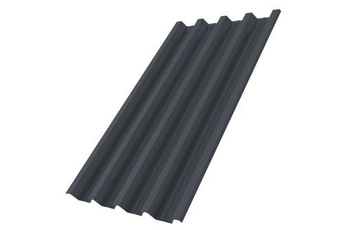 Профнастил Н60R v01 Grand Line 0,5 PurLite Matt RAL 7024 мокрый асфальт Профлайн