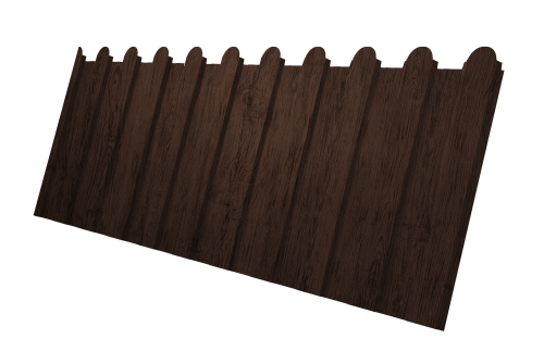 Профнастил С8A v02 фигурный Grand Line 0,45 Print Premium Antique Wood TwinColor Профлайн