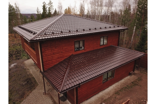 Металлочерепица "Квинта Уно" ("Kvinta Uno") 0,5 Satin RAL 8017 шоколад ПрофЛайн, купить Металлочерепица "Квинта Уно" ("Kvinta Uno") 0,5 Satin RAL 8017 шоколад в ПрофЛайн