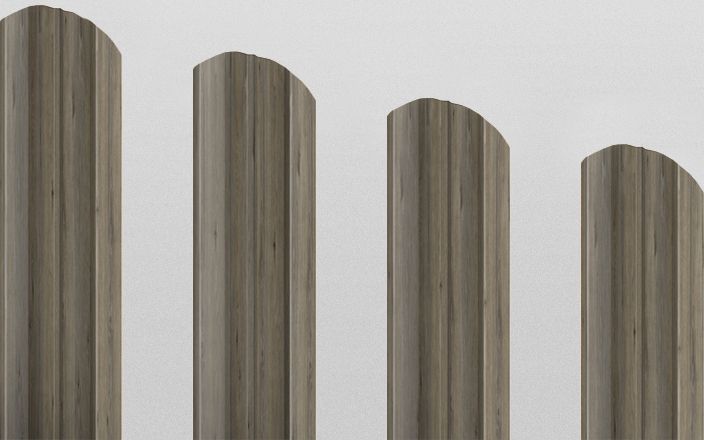 Штакетник металлический М-образный фигурный, цвет античный дуб, длина 1,6 м, односторонняя окраска ПрофЛайн, купить Штакетник металлический М-образный фигурный, цвет античный дуб, длина 1,6 м, односторонняя окраска в ПрофЛайн