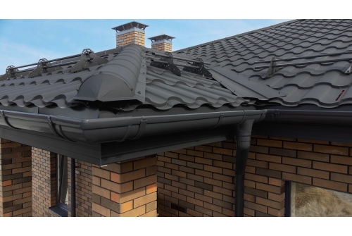 Металлочерепица "Кредо" ("Kredo") v01 0,5 Satin Matt TX RAL 7024 мокрый асфальт ПрофЛайн, купить Металлочерепица "Кредо" ("Kredo") v01 0,5 Satin Matt TX RAL 7024 мокрый асфальт в ПрофЛайн