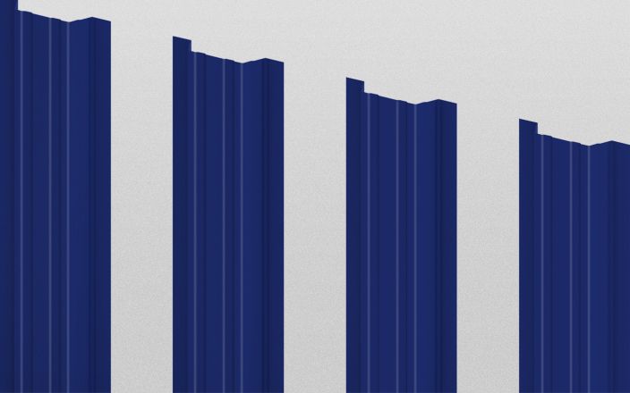 Штакетник металлический прямоугольный, цвет RAL 5005, длина 2 м, односторонняя окраска ПрофЛайн, купить Штакетник металлический прямоугольный, цвет RAL 5005, длина 2 м, односторонняя окраска в ПрофЛайн