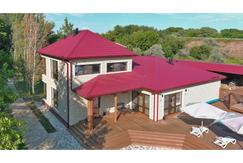 Металлочерепица Классик ("Classic") v02 0,5 Satin RAL 3005 красное вино ПрофЛайн, купить Металлочерепица Классик ("Classic") v02 0,5 Satin RAL 3005 красное вино в ПрофЛайн