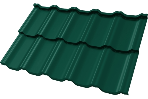 Металлочерепица "Квинта Уно" ("Kvinta Uno") 0,5 Satin Matt RAL 6005 зеленый мох ПрофЛайн, купить Металлочерепица "Квинта Уно" ("Kvinta Uno") 0,5 Satin Matt RAL 6005 зеленый мох в ПрофЛайн