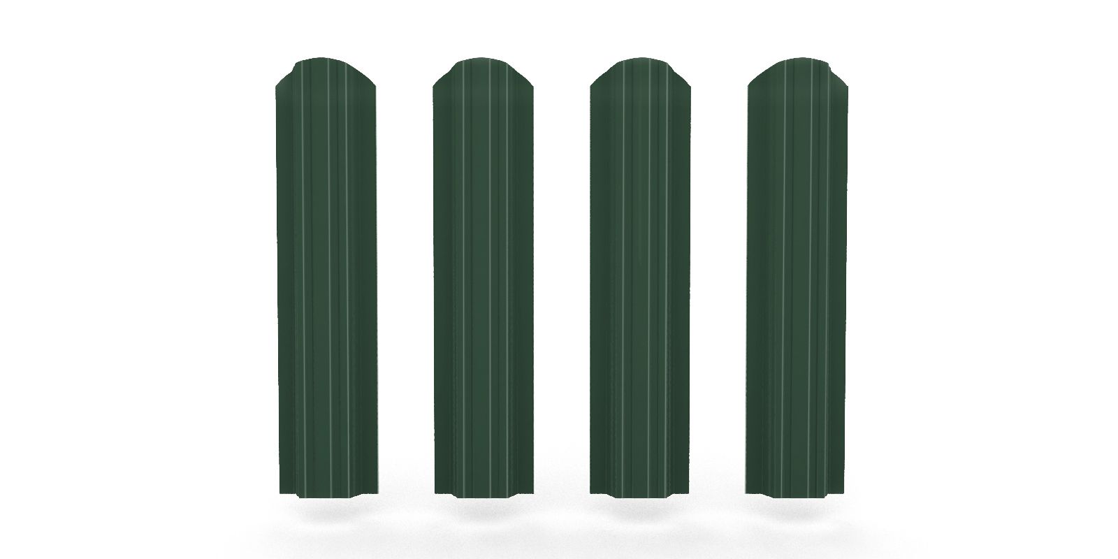 Штакетник металлический прямоугольный фигурный, цвет RAL 6005, длина 1,8 м, двусторонняя окраска ПрофЛайн, купить Штакетник металлический прямоугольный фигурный, цвет RAL 6005, длина 1,8 м, двусторонняя окраска в ПрофЛайн