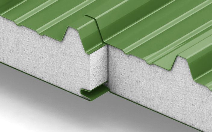 Кровельные сэндвич-панели с наполнителем из пенополистирола толщиной 250 мм, цвет RAL 6002 ПрофЛайн, купить Кровельные сэндвич-панели с наполнителем из пенополистирола толщиной 250 мм, цвет RAL 6002 в ПрофЛайн