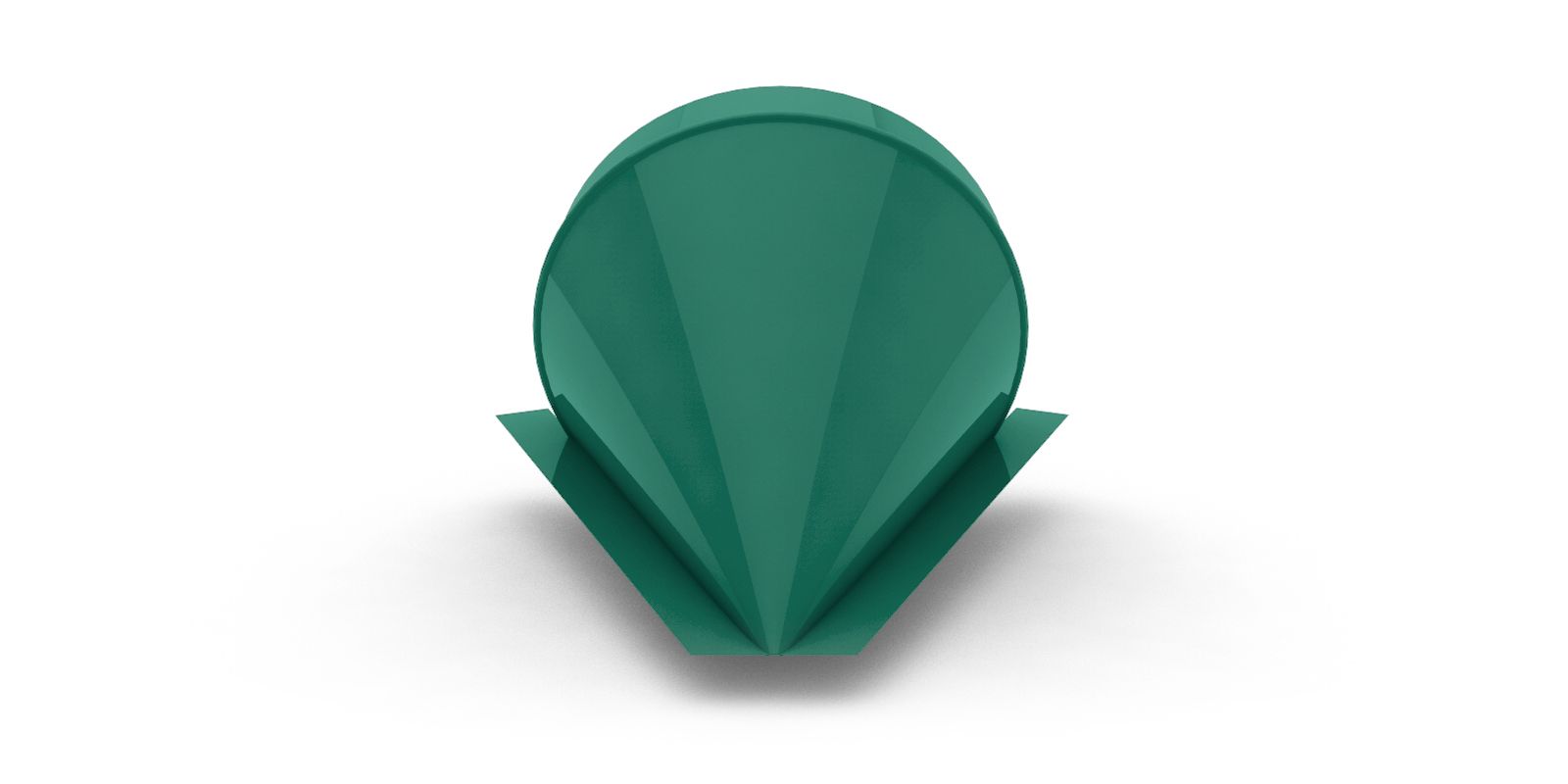 Заглушка полукруглого конька конусная с покрытием Полиэстер, толщина 0,45 мм, цвет RAL 5021 ПрофЛайн, купить Заглушка полукруглого конька конусная с покрытием Полиэстер, толщина 0,45 мм, цвет RAL 5021 в ПрофЛайн