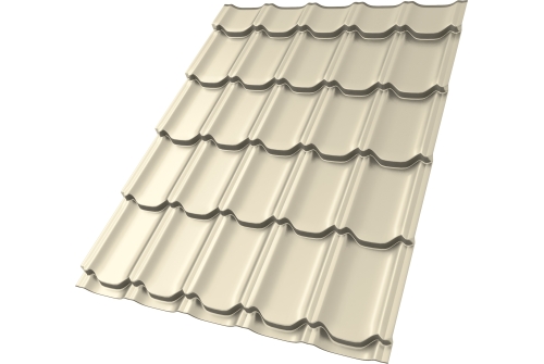 Металлочерепица "Квинта плюс" ("Kvinta plus") 0,5 Satin RAL 1015 светлая слоновая кость ПрофЛайн, купить Металлочерепица "Квинта плюс" ("Kvinta plus") 0,5 Satin RAL 1015 светлая слоновая кость в ПрофЛайн
