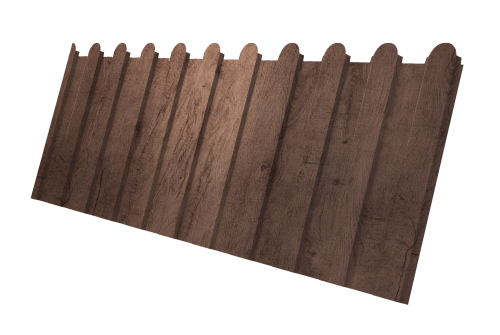 Профнастил С8A v02 фигурный Grand Line 0,45 Print Premium с пленкой Almond Wood Fresh Профлайн