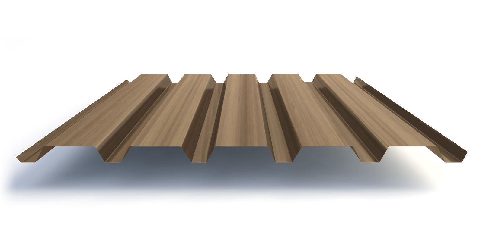 Профнастил С44 с покрытием ECOSTEEL® 0,5 мм, кедр Профлайн Профнастил С44 с покрытием ECOSTEEL® 0,5 мм, кедр Профлайн