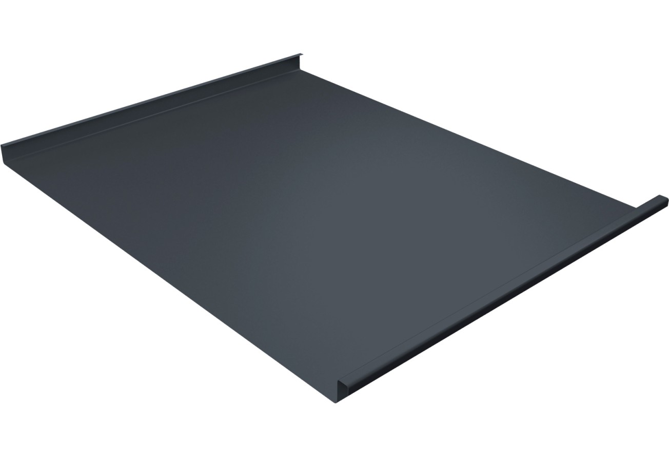 Фальц двойной стоячий 0,45 Drap TX с пленкой на замках Drap TwinColor RAL 7024 мокрый асфальт ПрофЛайн, купить Фальц двойной стоячий 0,45 Drap TX с пленкой на замках Drap TwinColor RAL 7024 мокрый асфальт в ПрофЛайн