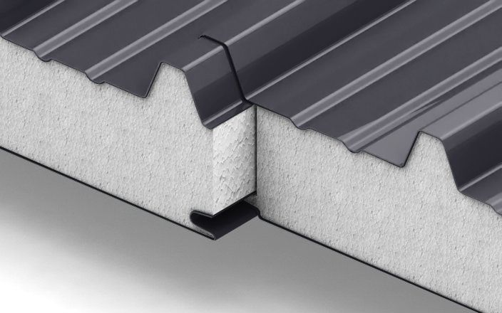 Кровельные сэндвич-панели с наполнителем из пенополистирола толщиной 250 мм, цвет RAL 7024 ПрофЛайн, купить Кровельные сэндвич-панели с наполнителем из пенополистирола толщиной 250 мм, цвет RAL 7024 в ПрофЛайн