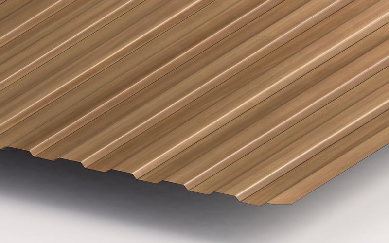 Профнастил С8 с покрытием ECOSTEEL® 0,5 мм, кедр Профлайн Профнастил С8 с покрытием ECOSTEEL® 0,5 мм, кедр Профлайн