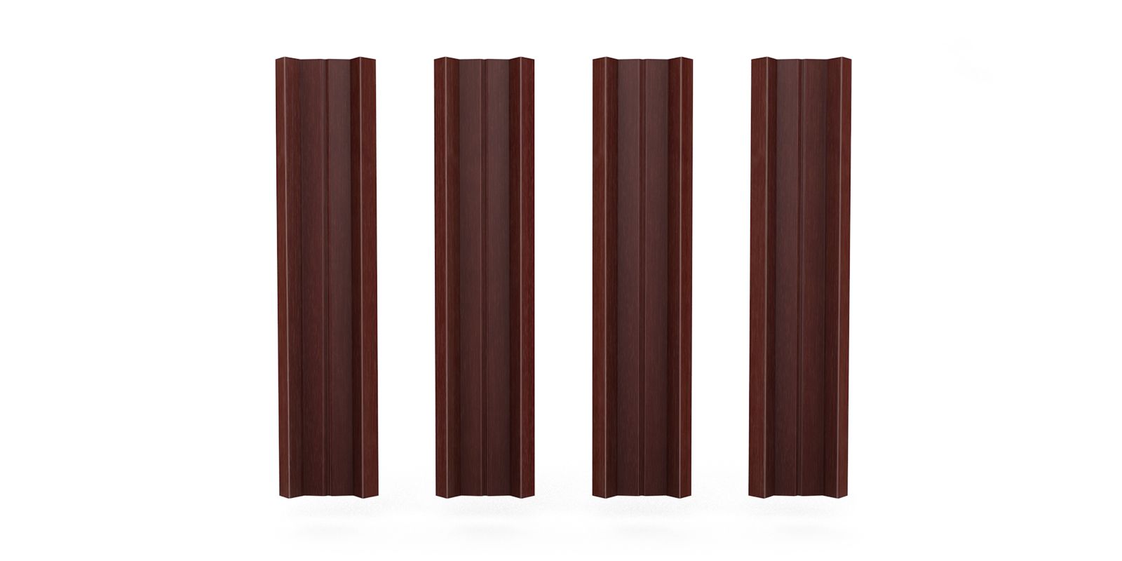 Штакетник металлический М-образный, цвет бразильская вишня, длина 1,8 м, двусторонняя окраска ПрофЛайн, купить Штакетник металлический М-образный, цвет бразильская вишня, длина 1,8 м, двусторонняя окраска в ПрофЛайн