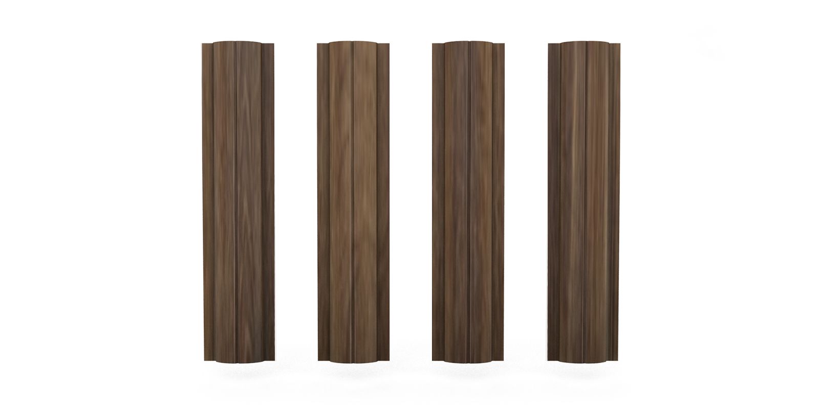 Штакетник металлический круглый, цвет морёный дуб, длина 2 м, двусторонняя окраска ПрофЛайн, купить Штакетник металлический круглый, цвет морёный дуб, длина 2 м, двусторонняя окраска в ПрофЛайн