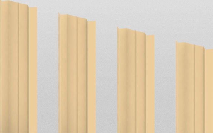 Штакетник металлический М-образный, цвет RAL 1014, длина 1,8 м, двусторонняя окраска ПрофЛайн, купить Штакетник металлический М-образный, цвет RAL 1014, длина 1,8 м, двусторонняя окраска в ПрофЛайн