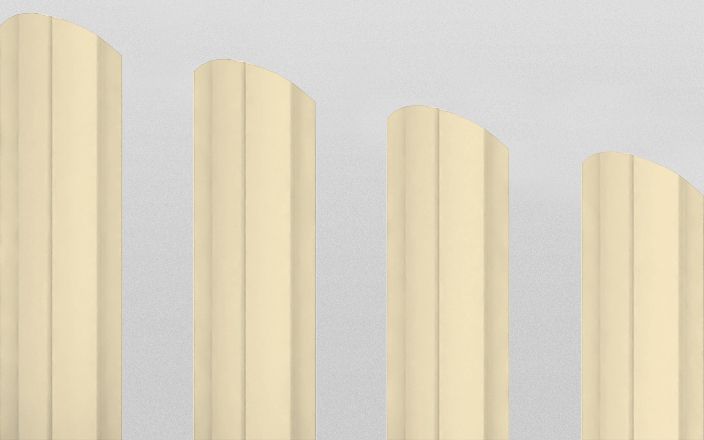 Штакетник металлический круглый фигурный, цвет RAL 1015, длина 2 м, односторонняя окраска ПрофЛайн, купить Штакетник металлический круглый фигурный, цвет RAL 1015, длина 2 м, односторонняя окраска в ПрофЛайн