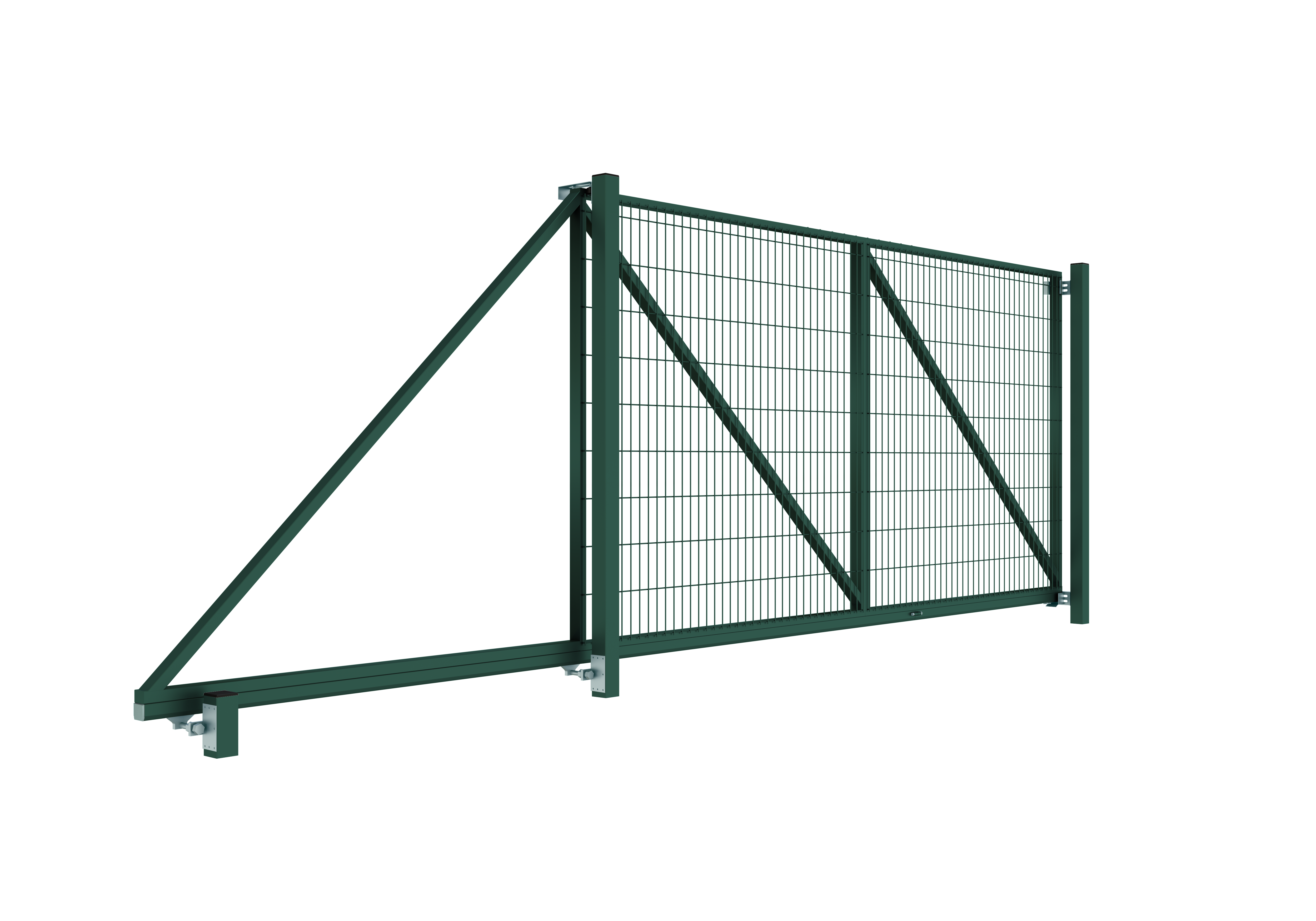 Ворота откатные Medium 2,03х4,0 RAL 6005 влево ПрофЛайн, купить Ворота откатные Medium 2,03х4,0 RAL 6005 влево в ПрофЛайн