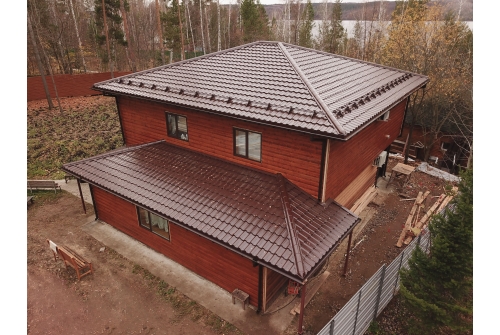 Металлочерепица "Квинта Уно" ("Kvinta Uno") 0,5 Satin RAL 8017 шоколад ПрофЛайн, купить Металлочерепица "Квинта Уно" ("Kvinta Uno") 0,5 Satin RAL 8017 шоколад в ПрофЛайн