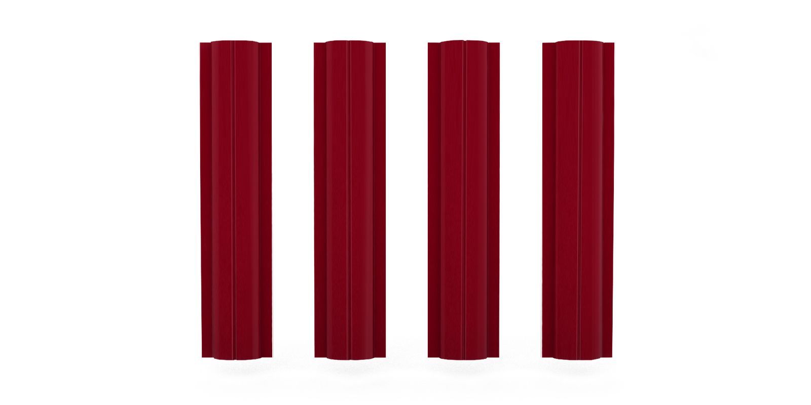 Штакетник металлический круглый, цвет RAL 3003, длина 2 м, двусторонняя окраска ПрофЛайн, купить Штакетник металлический круглый, цвет RAL 3003, длина 2 м, двусторонняя окраска в ПрофЛайн