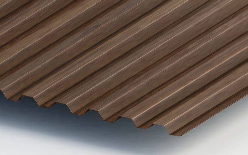 Профнастил С21 с покрытием ECOSTEEL® 0,5 мм, морёный дуб Профлайн Профнастил С21 с покрытием ECOSTEEL® 0,5 мм, морёный дуб Профлайн