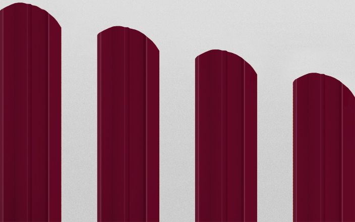 Штакетник металлический М-образный фигурный, цвет RAL 3005, длина 2 м, двусторонняя окраска ПрофЛайн, купить Штакетник металлический М-образный фигурный, цвет RAL 3005, длина 2 м, двусторонняя окраска в ПрофЛайн