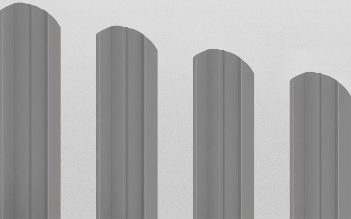 Штакетник металлический М-образный фигурный, цвет RAL 7004, длина 2 м, двусторонняя окраска ПрофЛайн, купить Штакетник металлический М-образный фигурный, цвет RAL 7004, длина 2 м, двусторонняя окраска в ПрофЛайн