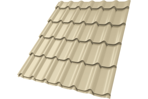 Металлочерепица Классик ("Classic") v01 0,5 Satin RAL 1015 светлая слоновая кость ПрофЛайн, купить Металлочерепица Классик ("Classic") v01 0,5 Satin RAL 1015 светлая слоновая кость в ПрофЛайн