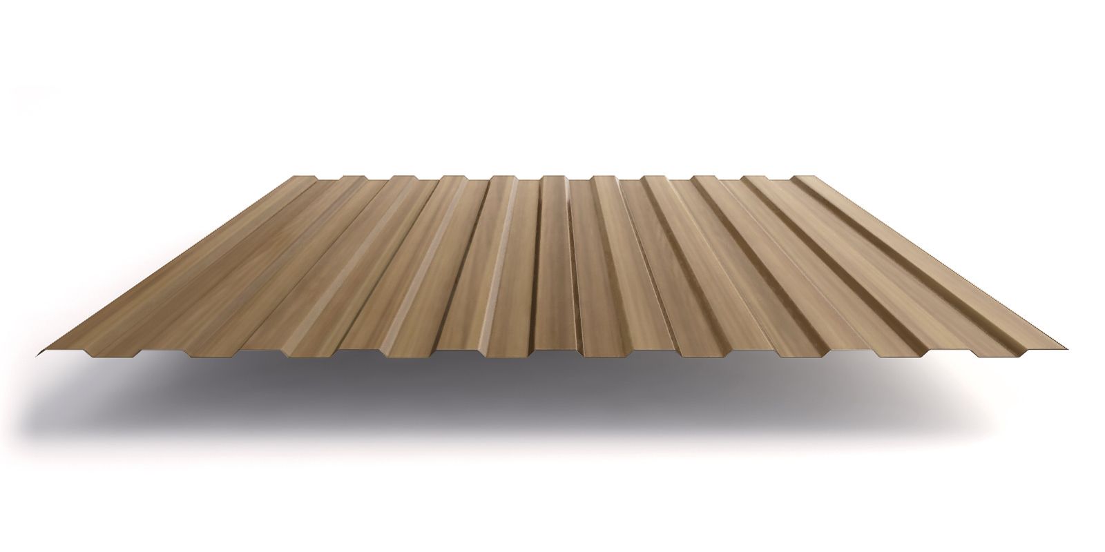 Профнастил С8 с покрытием ECOSTEEL® 0,5 мм, кедр Профлайн Профнастил С8 с покрытием ECOSTEEL® 0,5 мм, кедр Профлайн