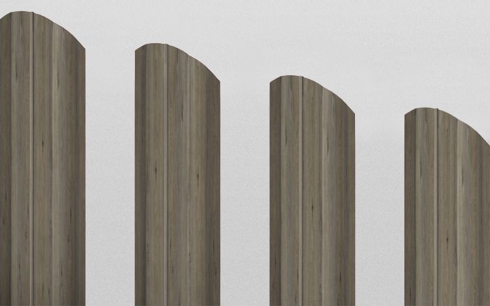 Штакетник металлический П-образный фигурный, цвет античный дуб, длина 2 м, двусторонняя окраска ПрофЛайн, купить Штакетник металлический П-образный фигурный, цвет античный дуб, длина 2 м, двусторонняя окраска в ПрофЛайн