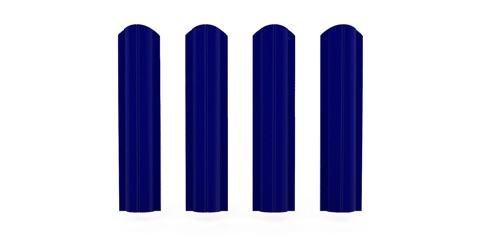 Штакетник металлический круглый фигурный, цвет RAL 5002, длина 2 м, двусторонняя окраска ПрофЛайн, купить Штакетник металлический круглый фигурный, цвет RAL 5002, длина 2 м, двусторонняя окраска в ПрофЛайн