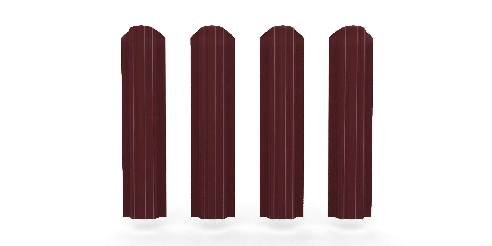 Штакетник металлический прямоугольный фигурный, цвет RAL 3009, длина 1,8 м, двусторонняя окраска ПрофЛайн, купить Штакетник металлический прямоугольный фигурный, цвет RAL 3009, длина 1,8 м, двусторонняя окраска в ПрофЛайн