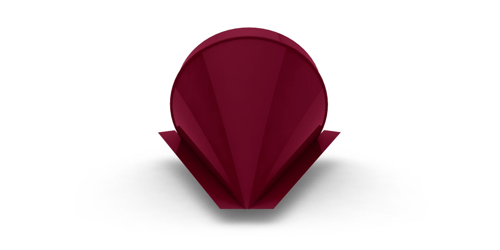 Заглушка полукруглого конька конусная с покрытием Satin®, толщина 0,50 мм, цвет RAL 3005 ПрофЛайн, купить Заглушка полукруглого конька конусная с покрытием Satin®, толщина 0,50 мм, цвет RAL 3005 в ПрофЛайн