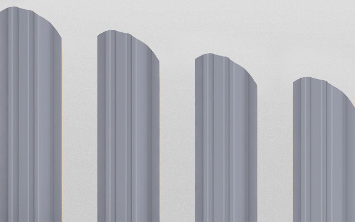 Штакетник металлический прямоугольный фигурный, цвет RAL 9006, длина 1,8 м, двусторонняя окраска ПрофЛайн, купить Штакетник металлический прямоугольный фигурный, цвет RAL 9006, длина 1,8 м, двусторонняя окраска в ПрофЛайн